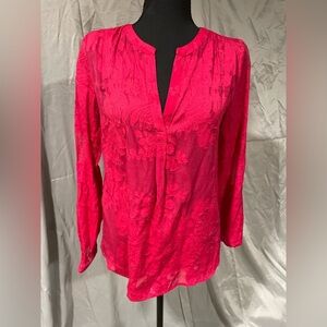 Cynthia Rowley Vibrant Red Floral Blouse